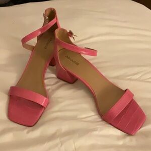 Pink Snake Skin Heels